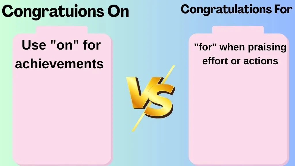 Congratulations On vs Congratulations For