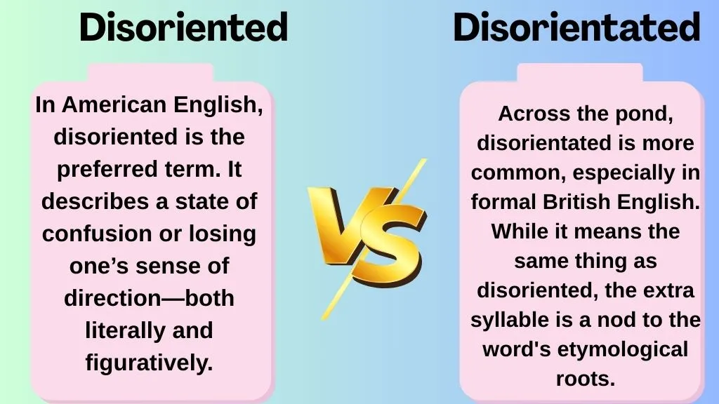 Disoriented vs Disorientated
